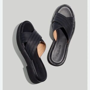 Madewell‎ The Alina Leather Black Women's Slide Sandals